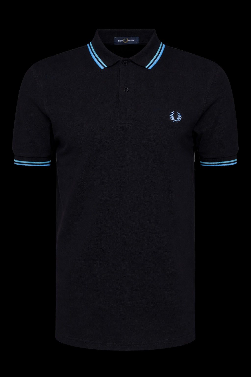 Poloshirt Schwarz / Hellblau
